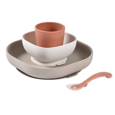 Coffret repas silicone 4 pièces - Terracotta BEABA