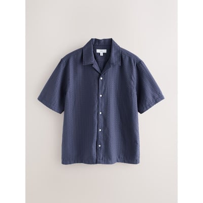 Chemise manches courtes en tissu gaufré NEXT
