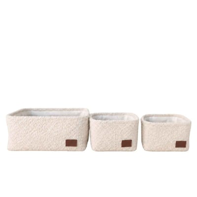 Lot de 3 paniers en bouclette AZAO