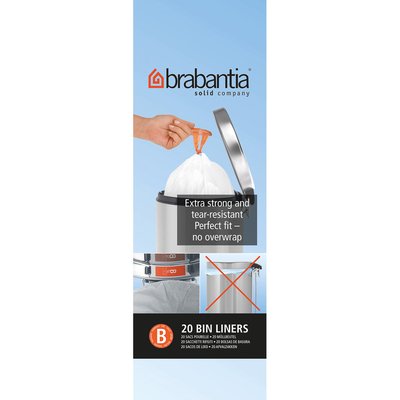 Rouleau 20 sacs poubelles 5 l   Code B BRABANTIA
