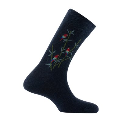 Mi-chaussettes en coton motif Perroquets MADE IN FRANCE KINDY