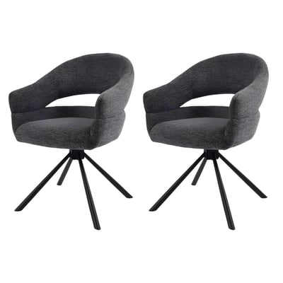 Fauteuil de table pivotant à dos ouvert (lot de 2) IENA PIER IMPORT