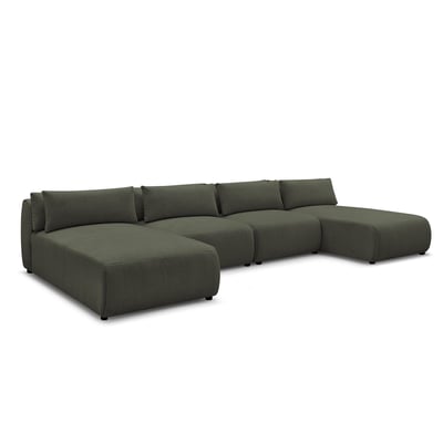 Canapé modulable 4 places en tissu chiné, JANA BOBOCHIC