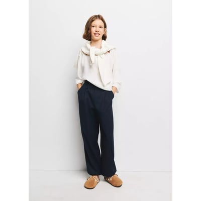 Pantalon bouffant à rayures tennus en fil textile MANGO KIDS