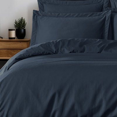 Housse de couette rayée réversible satin de coton VERSAILLES SENSEI MAISON