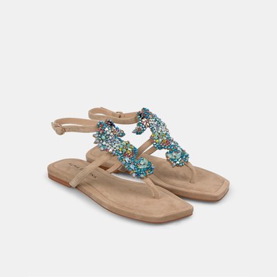 Sandales plates avec détails marins en strass et boucle ALMA EN PENA