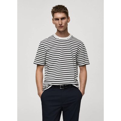 T-shirt 100 % coton rayures MANGO MAN