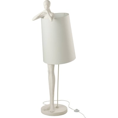 Lampe design homme sculpture blanche en polyresine élégante RECOLLECTION
