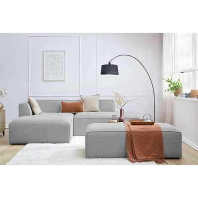Canapé modulable 5 places en velours côtelé avec pouf, MEGEVE BOBOCHIC