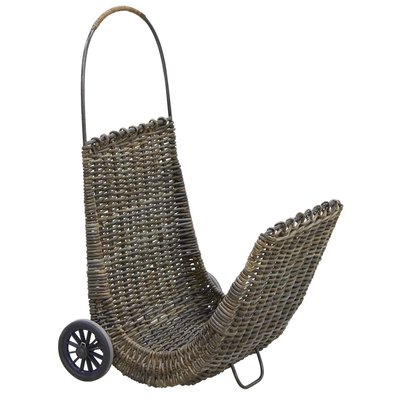 Chariot à bûches en poelet croco sur roulettes AUBRY GASPARD