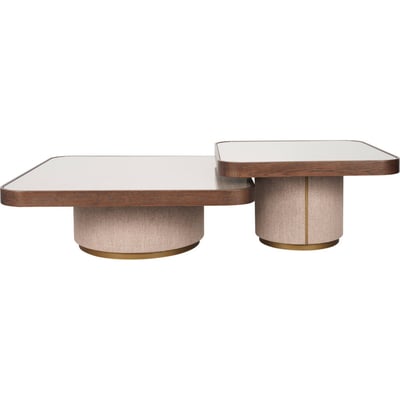 Table basse gigogne lot de 2, Plateau verre RECOLLECTION