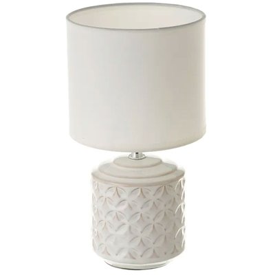 Lampe à poser ronde céramique blanche 15x15x28cm WADIGA