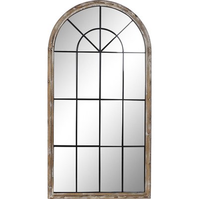 Miroir fenêtre bois métal vintage RECOLLECTION