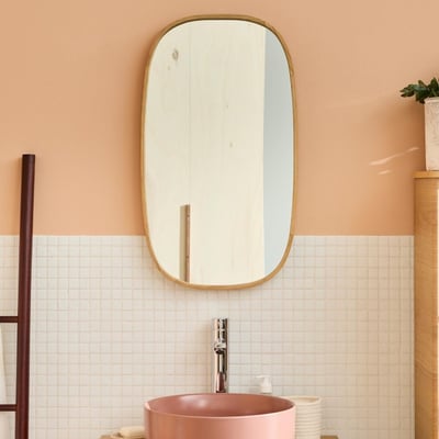 Miroir ovale chêne 40x70cm MELOE MOB IN