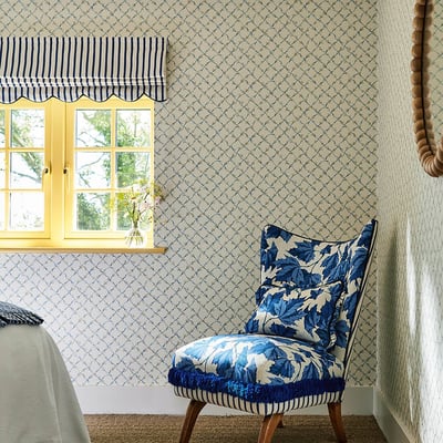 Daisy Trellis Lapis Pearl Wallpaper HARLEQUIN X SOPHIE ROBINSON