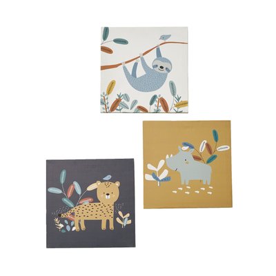 Lot de 3 toiles JUNGLE PARADISE VERTBAUDET