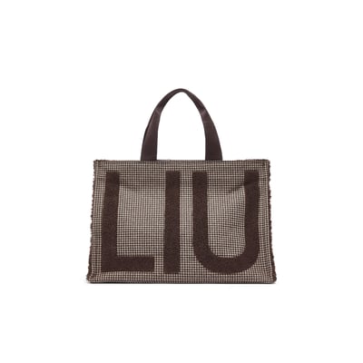 Grand cabas en tissu à carreaux LIU JO