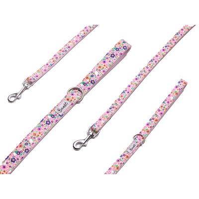 Laisse pour chien 4 positions  PINK BLOSSOM FRENCH BANDIT