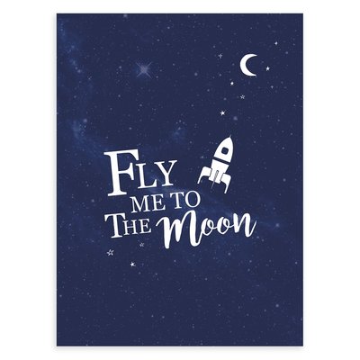 Affiche cygne espace et fusé TO THE MOON LILIPINSO