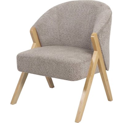 Fauteuil doux vison en bois et tissu pour salon élégant RECOLLECTION