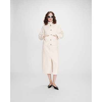 Veste en jean boxy manches longues ecru Vinnie GRACE & MILA
