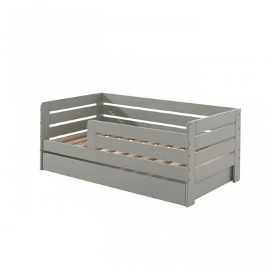 Lit junior barreaux extra larges avec gigogne Gris VIPACK