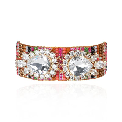 Bracelet manchette perles tissées avec charm central INKA HIPANEMA