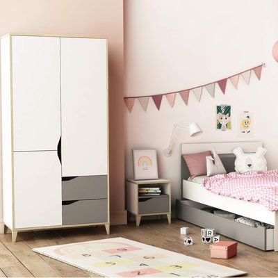 Armoire 2 portes 2 tiroirs TERRE DE NUIT