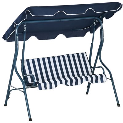 Balancelle de jardin 3 places coussins assise dossier OUTSUNNY