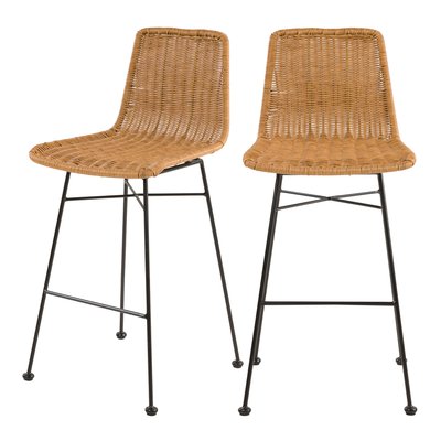 Lot de 2 chaises de bar mi-hauteur 63 cm en résine - MANDYA RENDEZ-VOUS DÉCO