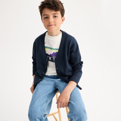 Chaqueta de punto fino con cuello en pico y botones LA REDOUTE COLLECTIONS
