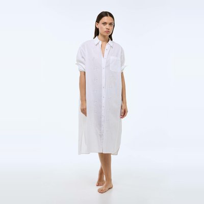 Chemise de nuit longue en coton brodé bio GOTS MONOPRIX