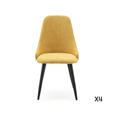Lot de 4 chaises en tissu avec pieds en métal noir L50 cm - MANI CALICOSY
