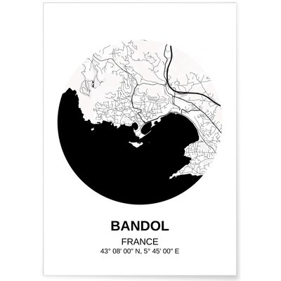 Affiche Carte Bandol L'AFFICHERIE