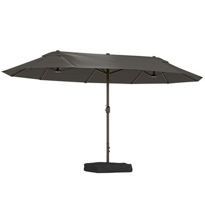 Parapluie double face Acier Gris OUTSUNNY