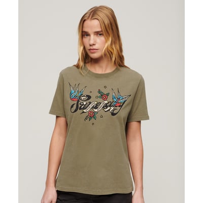 T-shirt à motif tatouage Script SUPERDRY