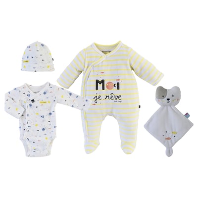 Kit naissance bebe mixte mimosa SUCRE D'ORGE