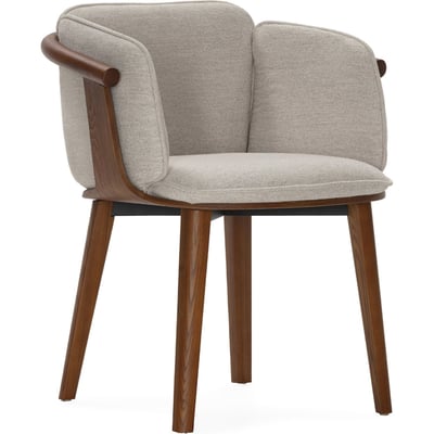 Chaise en bois et tissu avec accoudoirs RECOLLECTION