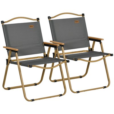 Lot de 2 chaises de jardin camping pliables acier oxford OUTSUNNY