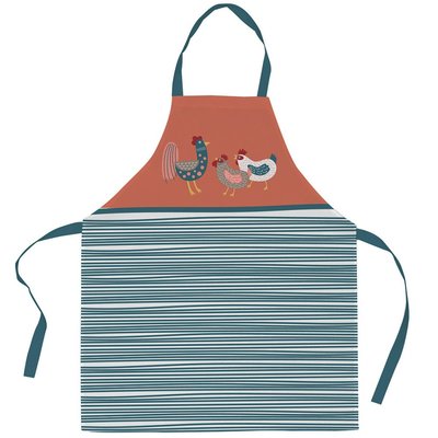 Tablier  sangle ajustable 80x85  Poule ou Coq coton DECORATIE