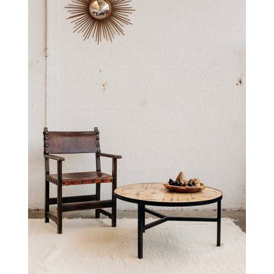 Table basse ronde Léonie N°65 - Bon état DEBONGOUT