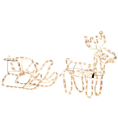 Silhouette renne lumineux avec traîneau 192 LED blanc chaud OUTSUNNY