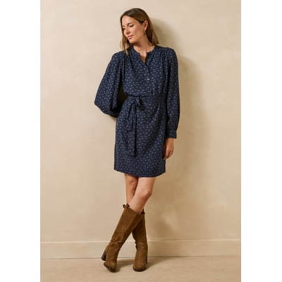 Robe courte manches longues à imprimé LA FEE MARABOUTEE