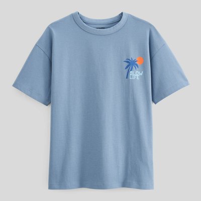 T-shirt manches courtes imprimé dos en coton BIO GOTS MONOPRIX