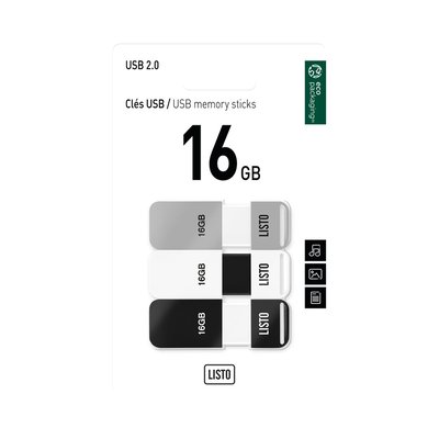 Clé USB Tripack x 3 16Go ESSENTIEL B