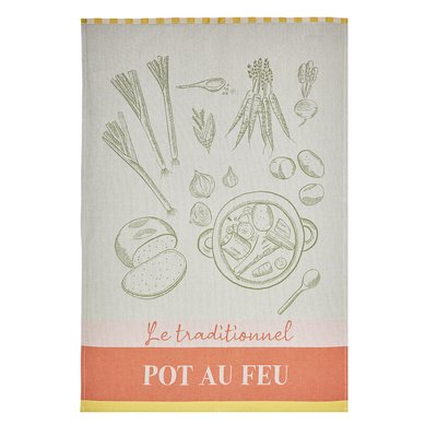 Torchon imprimé en coton, L'ART DU POT AU FEU COUCKE