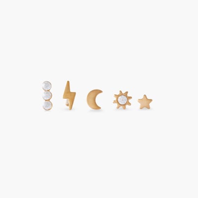 Set de 5 piercings nez studs en acier inoxydable et zircon BALABOOSTE