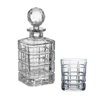 Set de 6 verres à Whisky et carafe en cristal de Bohême  -TIMESQUARE TABLE PASSION
