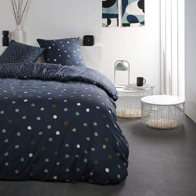 Parure de lit coton 2 personnes imprimé a pois SUNSHINE TODAY