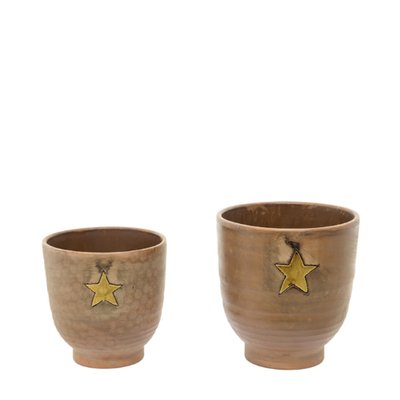 Set de 2 cache-pots décoratifs en terre cuite H20 SIA DECO